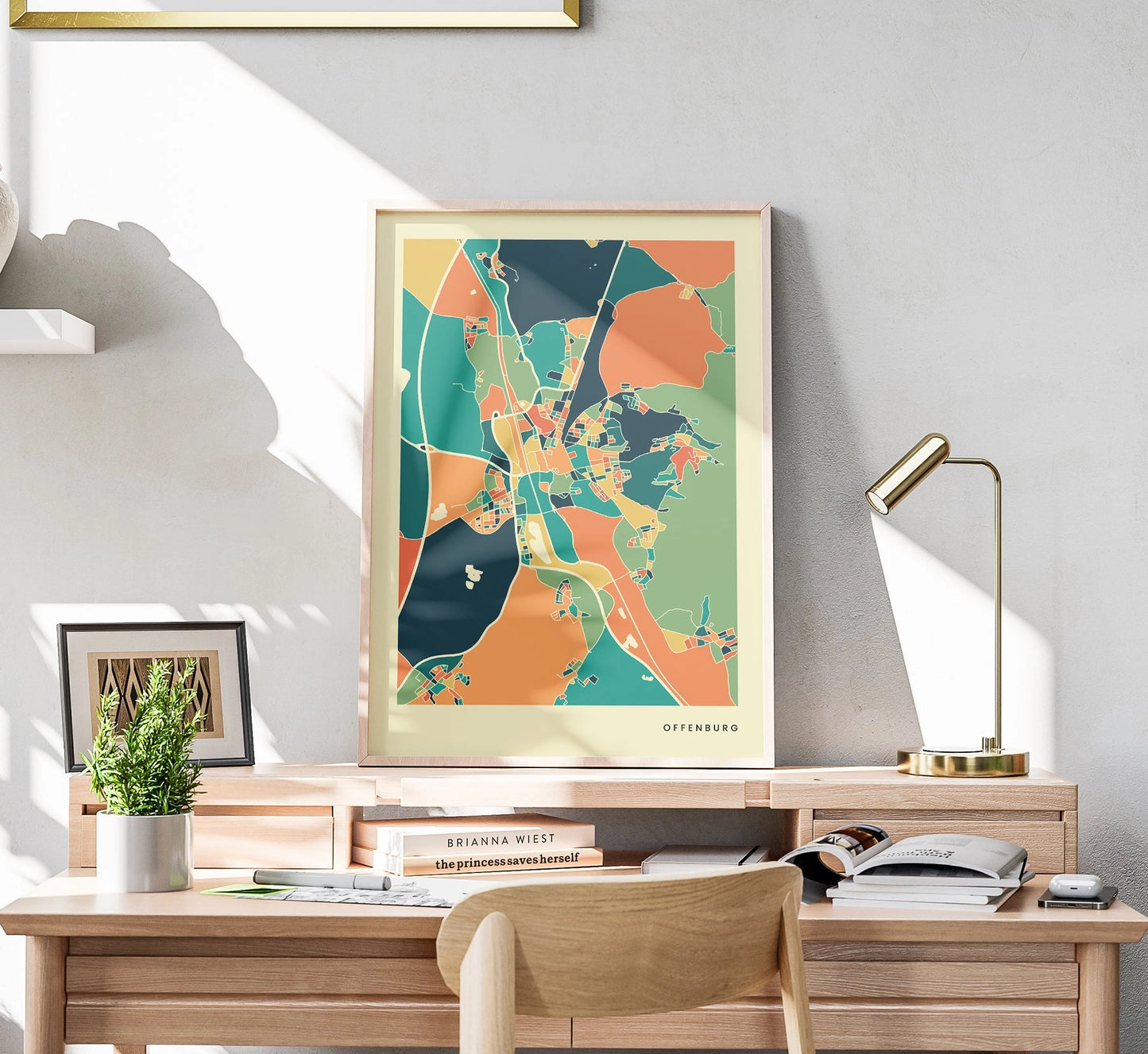 Offenburg Stadtkarte Poster – Polychroma Modern Art Print