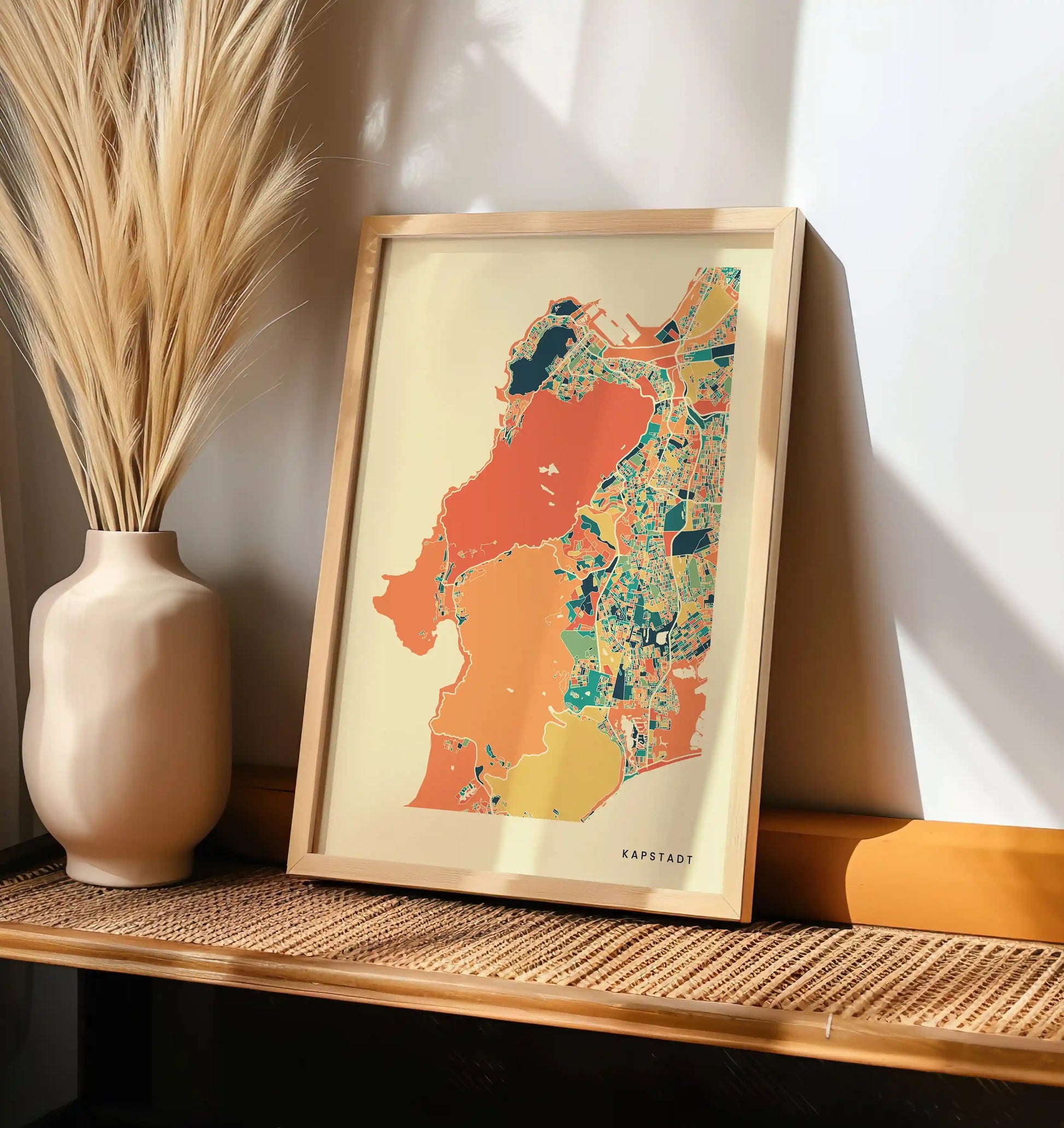 Kapstadt Stadtkarte Poster – Polychroma Modern Art Print