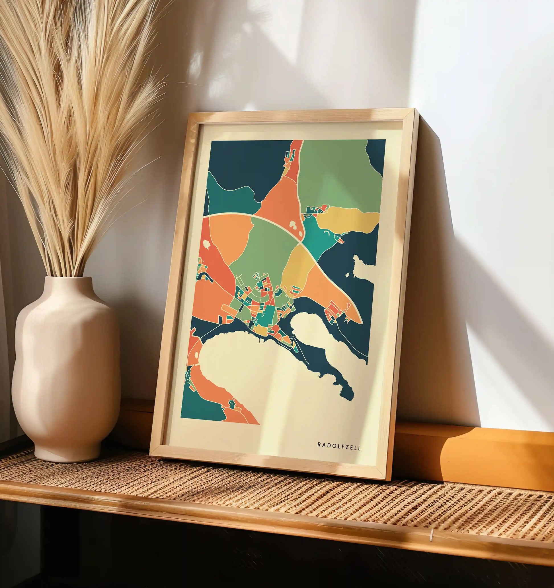 Radolfzell Stadtkarte Poster – Polychroma Modern Art Print