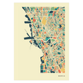 Manila Stadtkarte Poster – Polychroma Modern Art Print