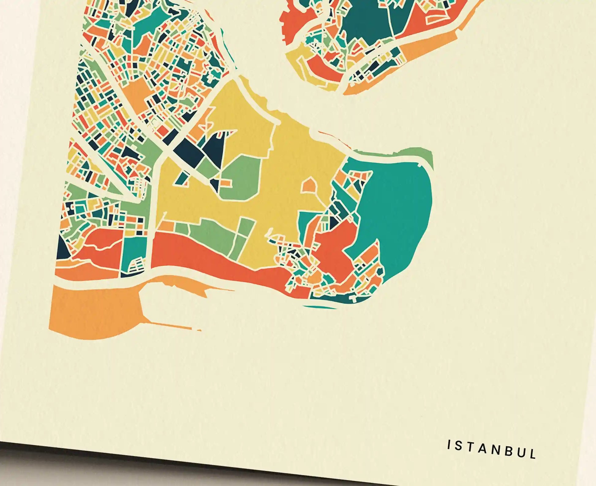 Istanbul Stadtkarte Poster – Polychroma Modern Art Print