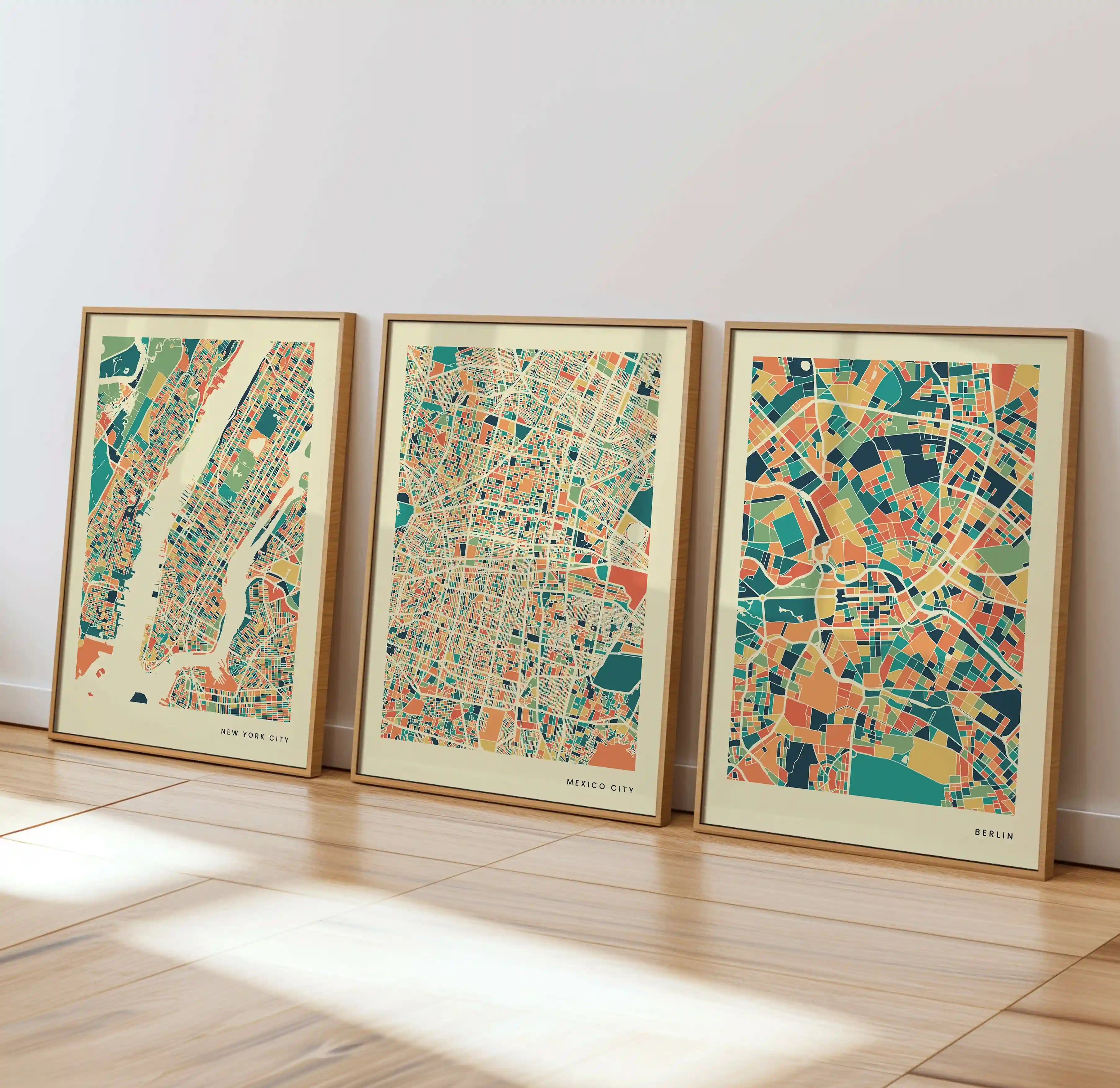 Mexico City Stadtkarte Poster – Polychroma Modern Art Print