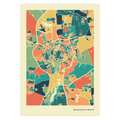 Braunschweig Stadtkarte Poster – Polychroma Modern Art Print