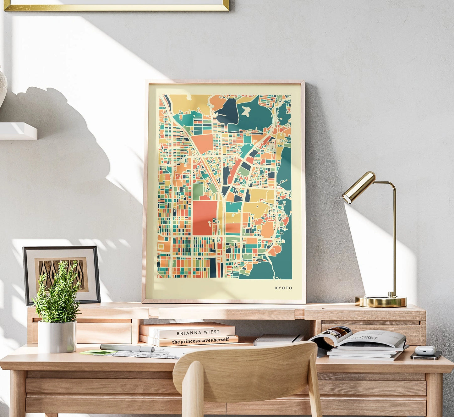 Kyoto Stadtkarte Poster – Polychroma Modern Art Print