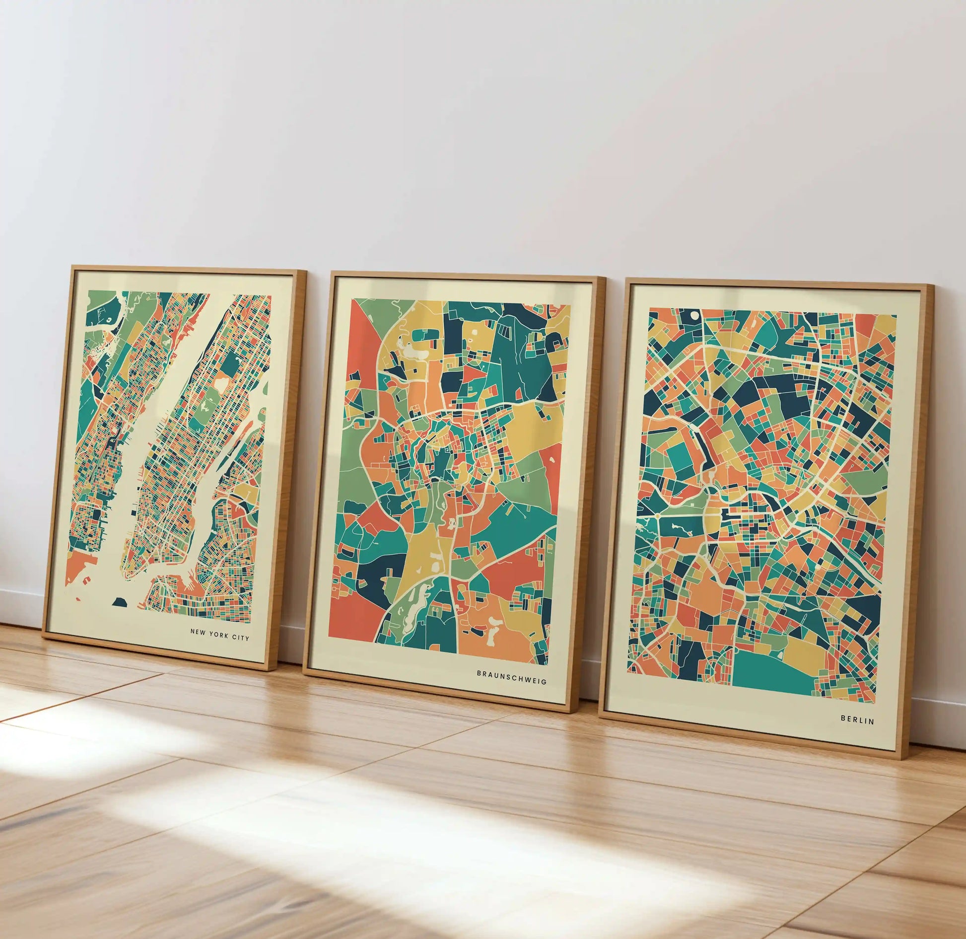 Braunschweig Stadtkarte Poster – Polychroma Modern Art Print