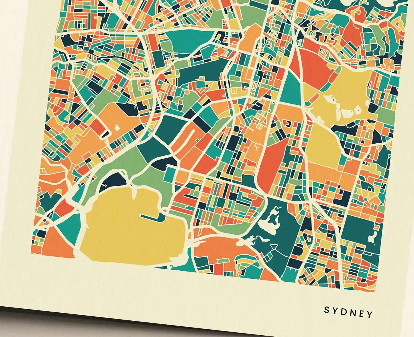 Sydney Stadtkarte Poster – Polychroma Modern Art Print