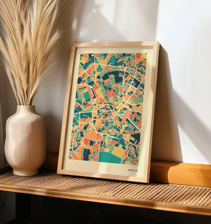 Berlin Stadtkarte Poster – Polychroma Modern Art Print