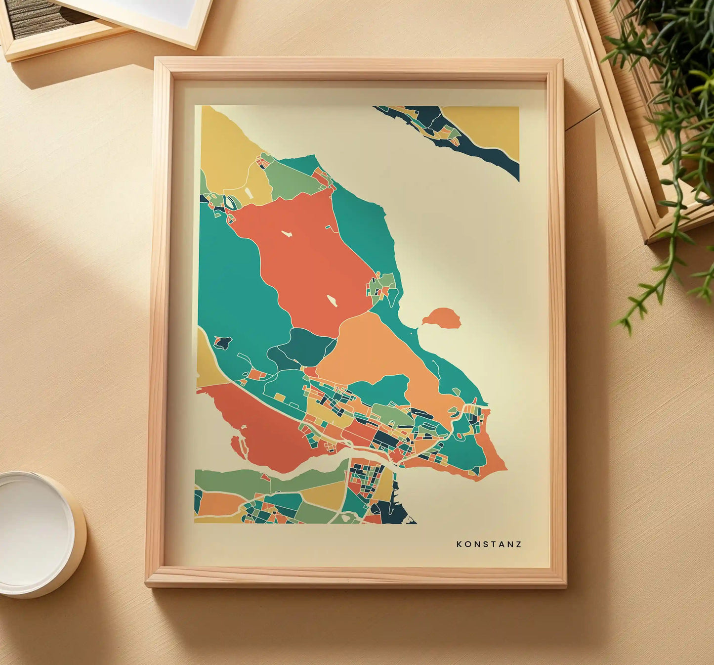 Konstanz Stadtkarte Poster – Polychroma Modern Art Print