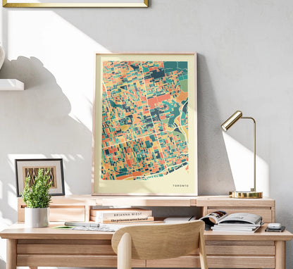 Toronto Stadtkarte Poster – Polychroma Modern Art Print