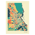 Palermo Stadtkarte Poster – Polychroma Modern Art Print
