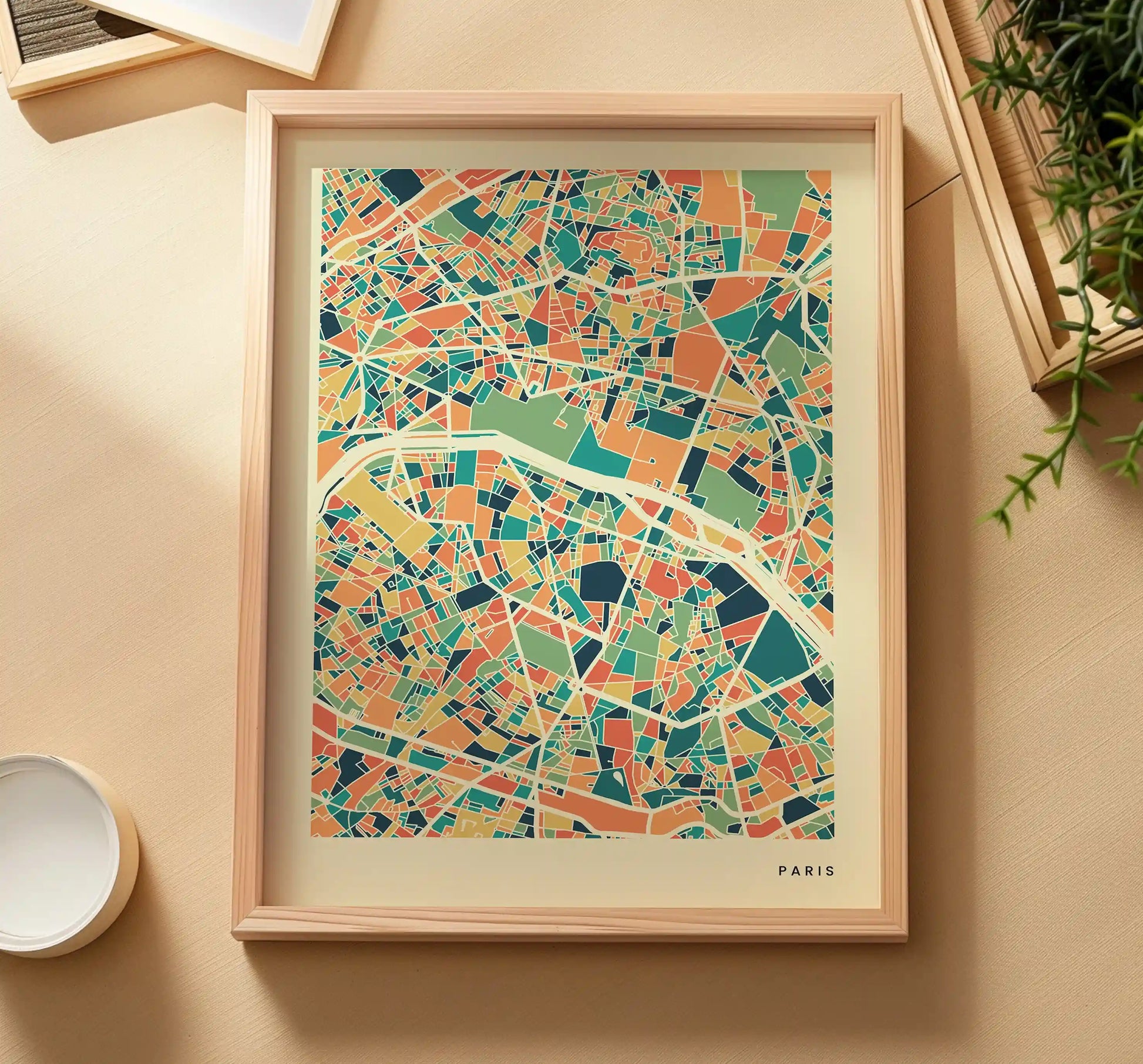 Paris Stadtkarte Poster – Polychroma Modern Art Print