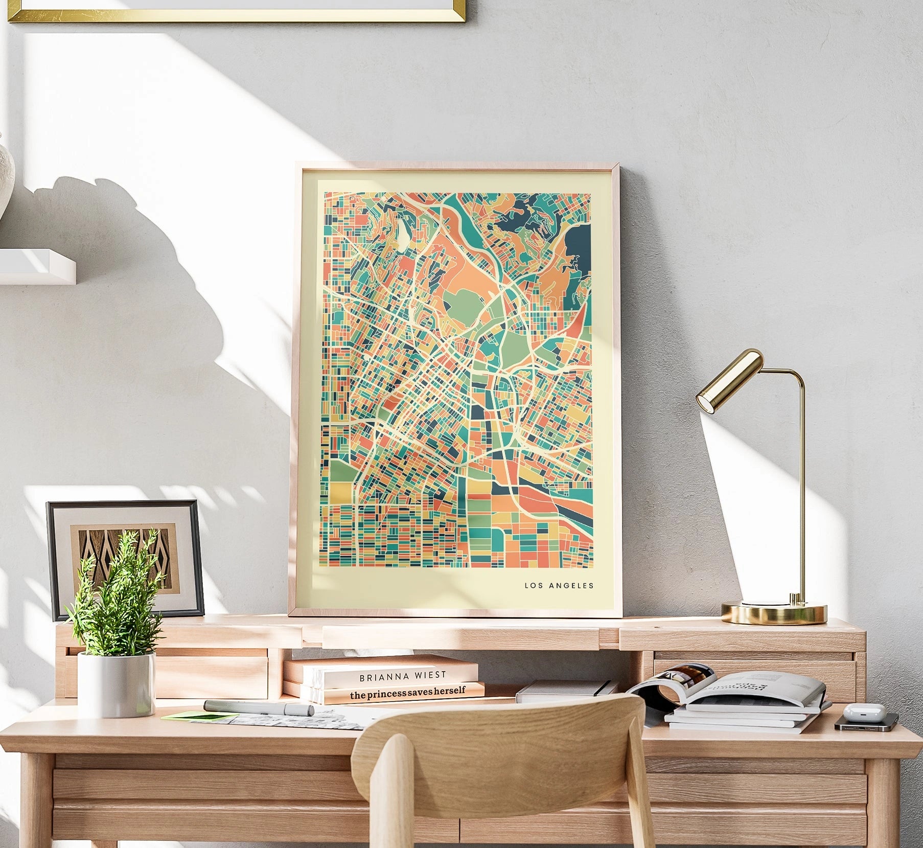 Los Angeles Stadtkarte Poster – Polychroma Modern Art Print