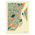Montreal Stadtkarte Poster – Polychroma Modern Art Print