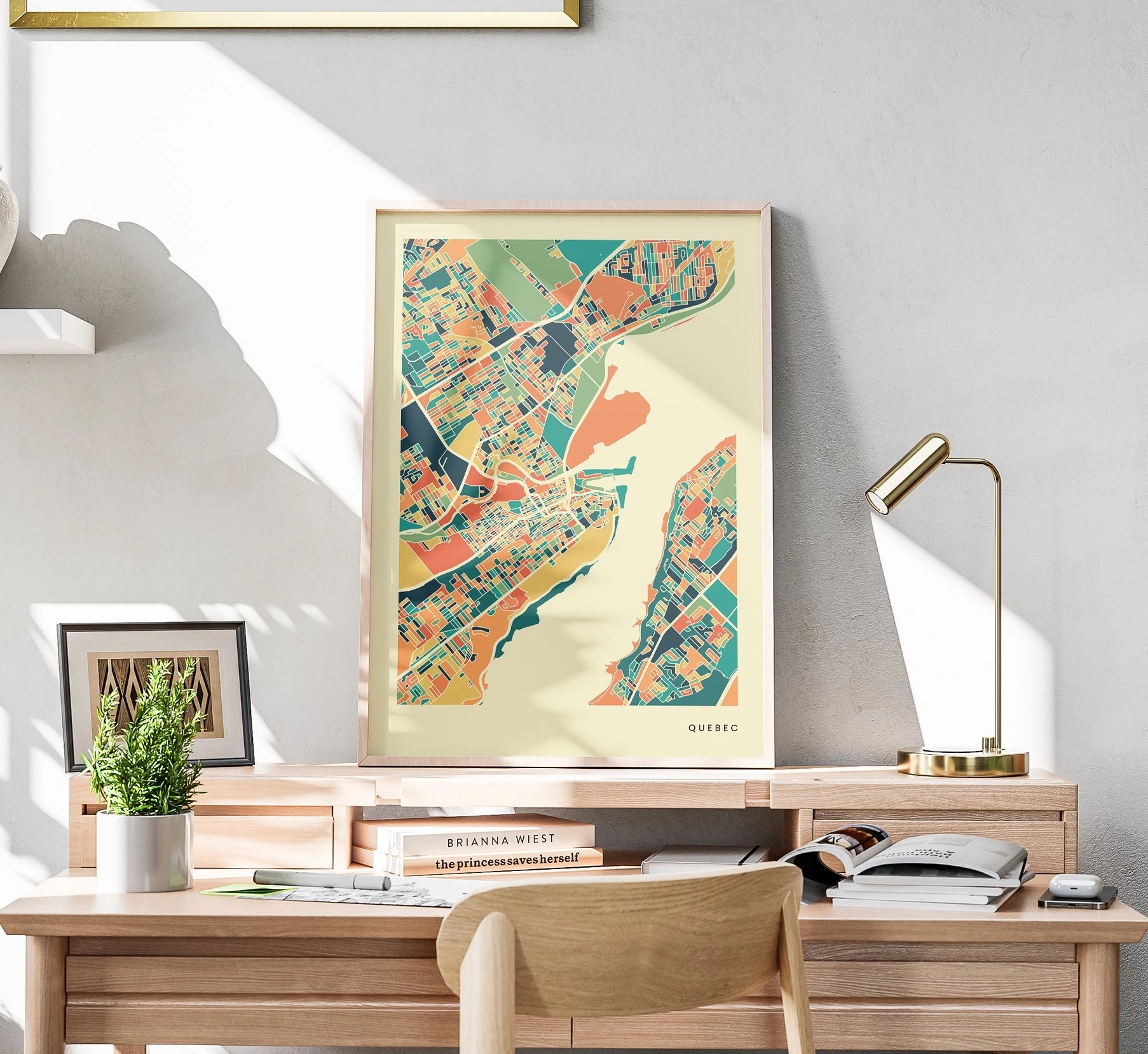 Quebec Stadtkarte Poster – Polychroma Modern Art Print