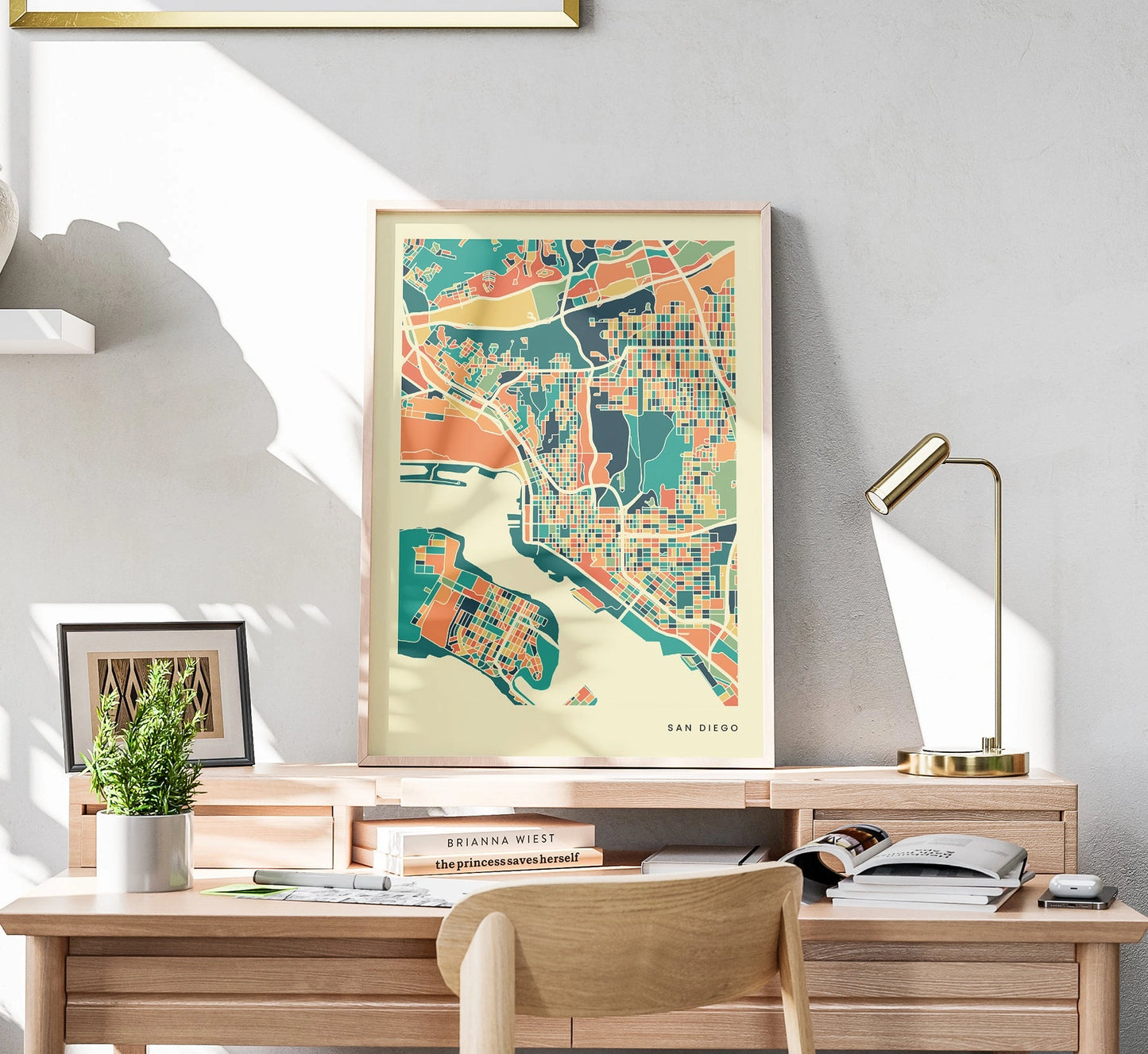 San Diego Stadtkarte Poster – Polychroma Modern Art Print