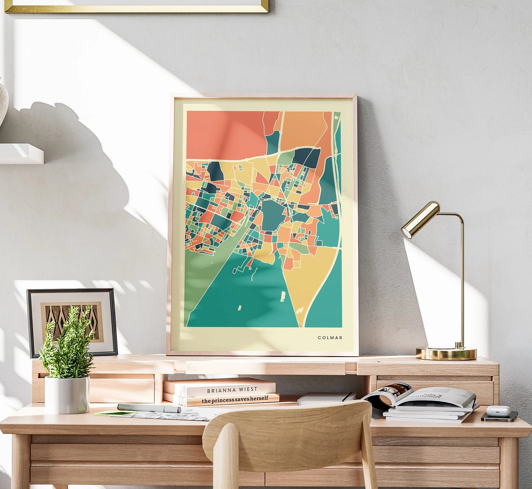 Colmar Stadtkarte Poster – Polychroma Modern Art Print