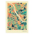 Warschau Stadtkarte Poster – Polychroma Modern Art Print