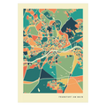 Frankfurt am main Stadtkarte Poster – Polychroma Modern Art Print