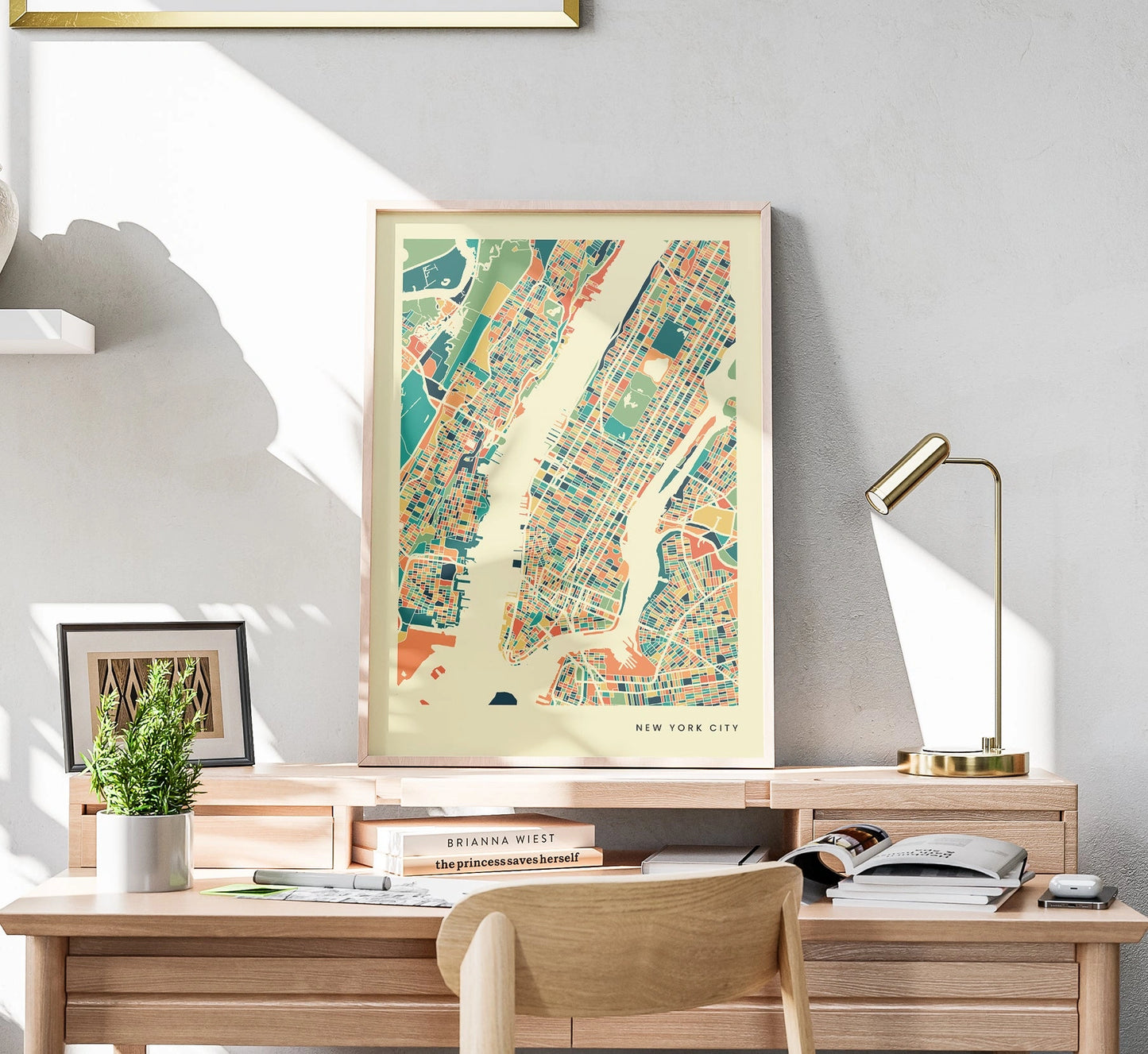 New York City Stadtkarte Poster – Polychroma Modern Art Print