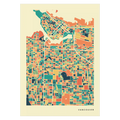 Vancouver Stadtkarte Poster – Polychroma Modern Art Print