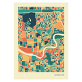 Edmonton Stadtkarte Poster – Polychroma Modern Art Print