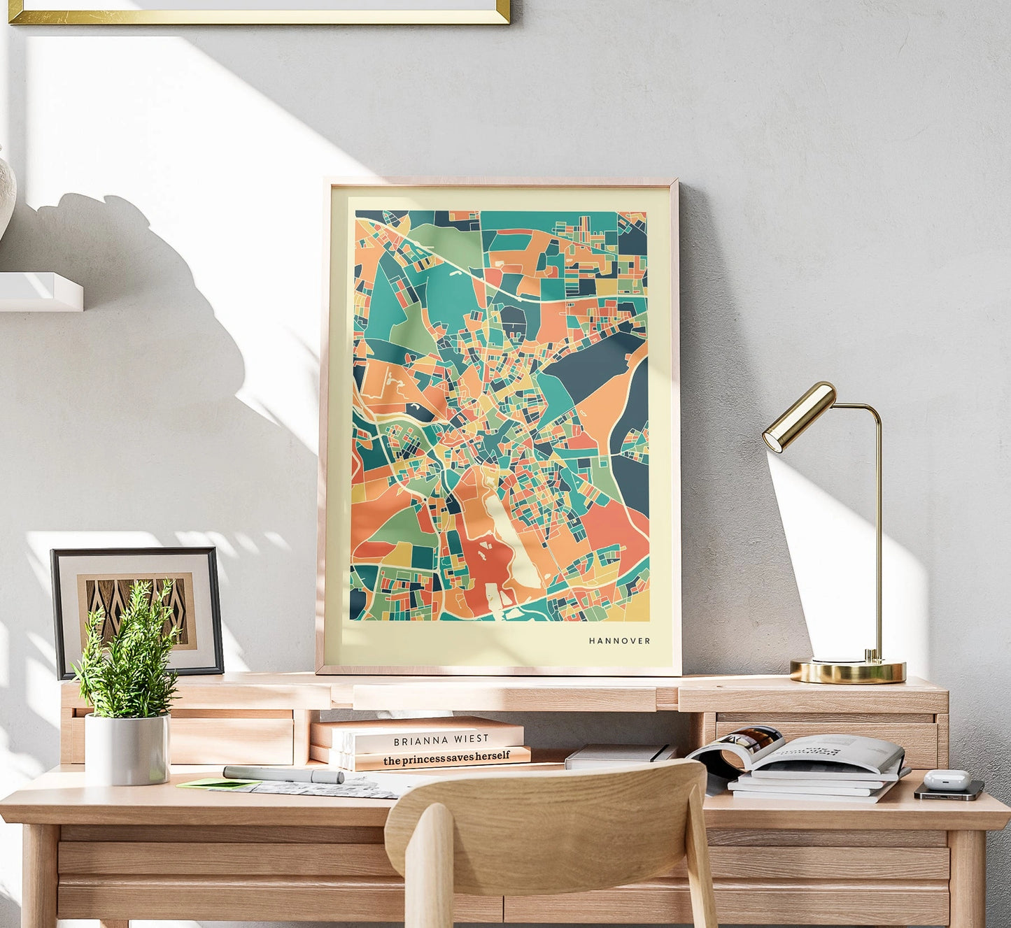 Hannover Stadtkarte Poster – Polychroma Modern Art Print