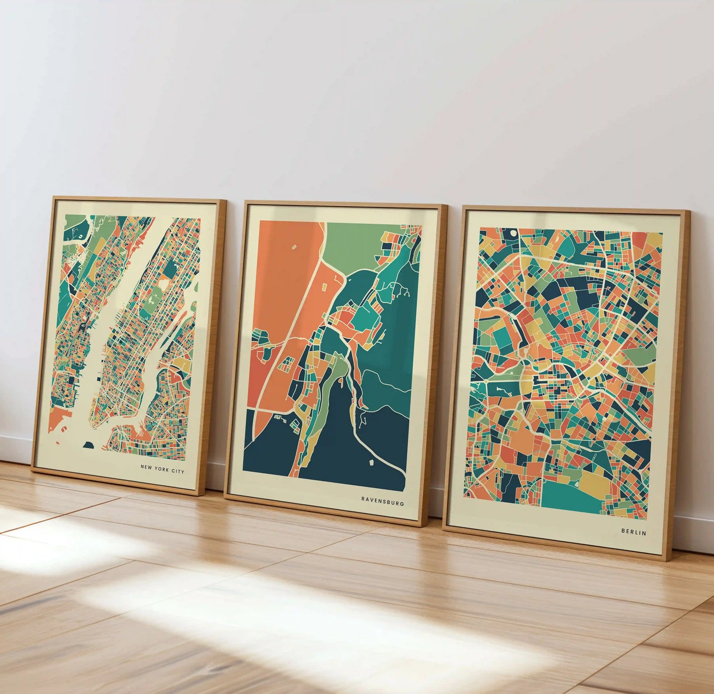 Ravensburg Stadtkarte Poster – Polychroma Modern Art Print