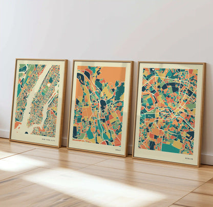 Graz Stadtkarte Poster – Polychroma Modern Art Print