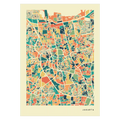 Jakarta Stadtkarte Poster – Polychroma Modern Art Print