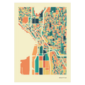 Seattle Stadtkarte Poster – Polychroma Modern Art Print