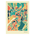 Münster Stadtkarte Poster – Polychroma Modern Art Print