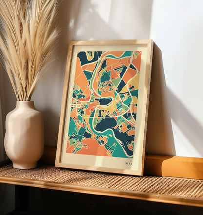 Bern Stadtkarte Poster – Polychroma Modern Art Print