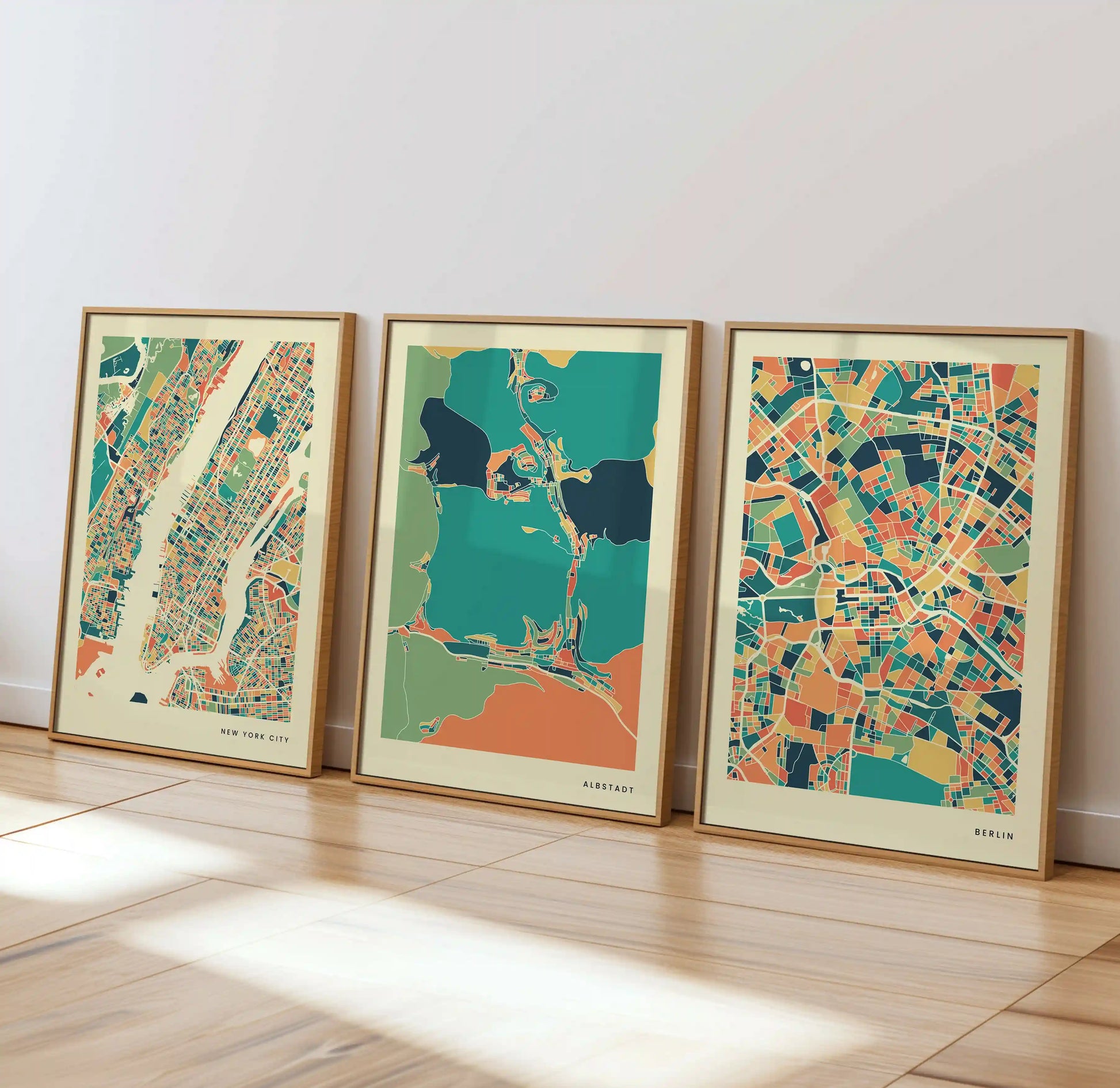 Albstadt Stadtkarte Poster – Polychroma Modern Art Print