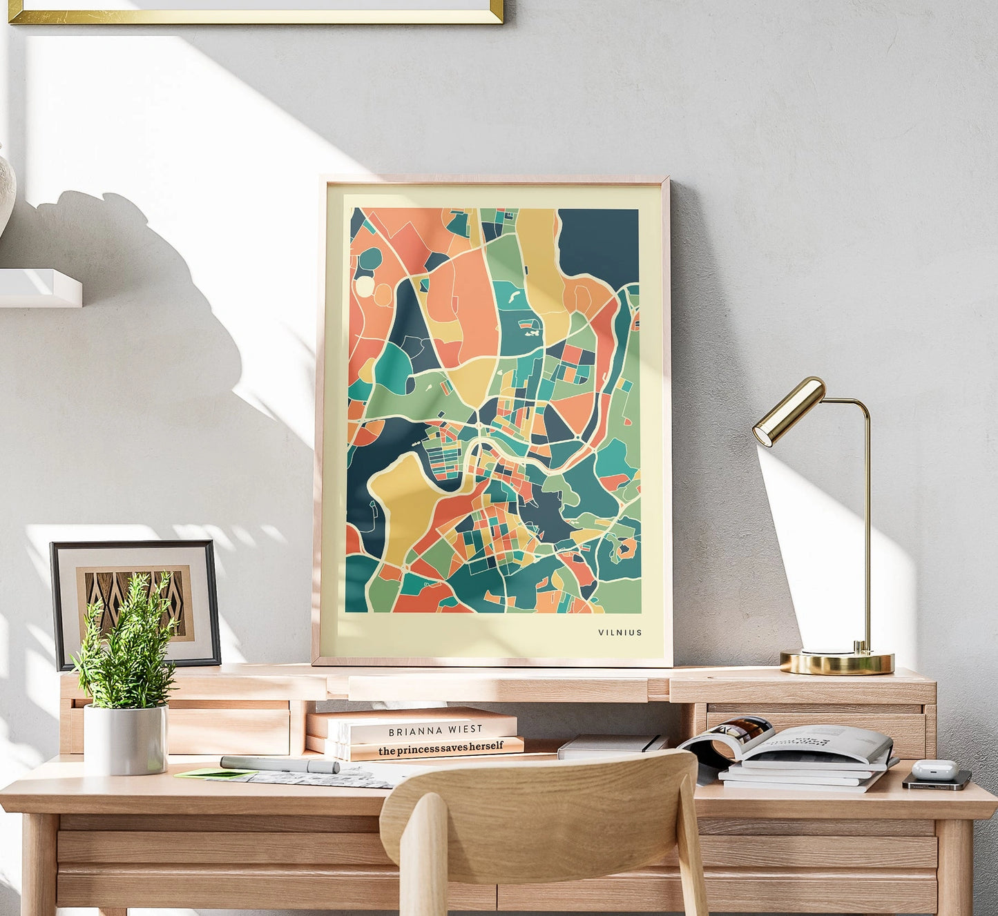 Vilnius Stadtkarte Poster – Polychroma Modern Art Print