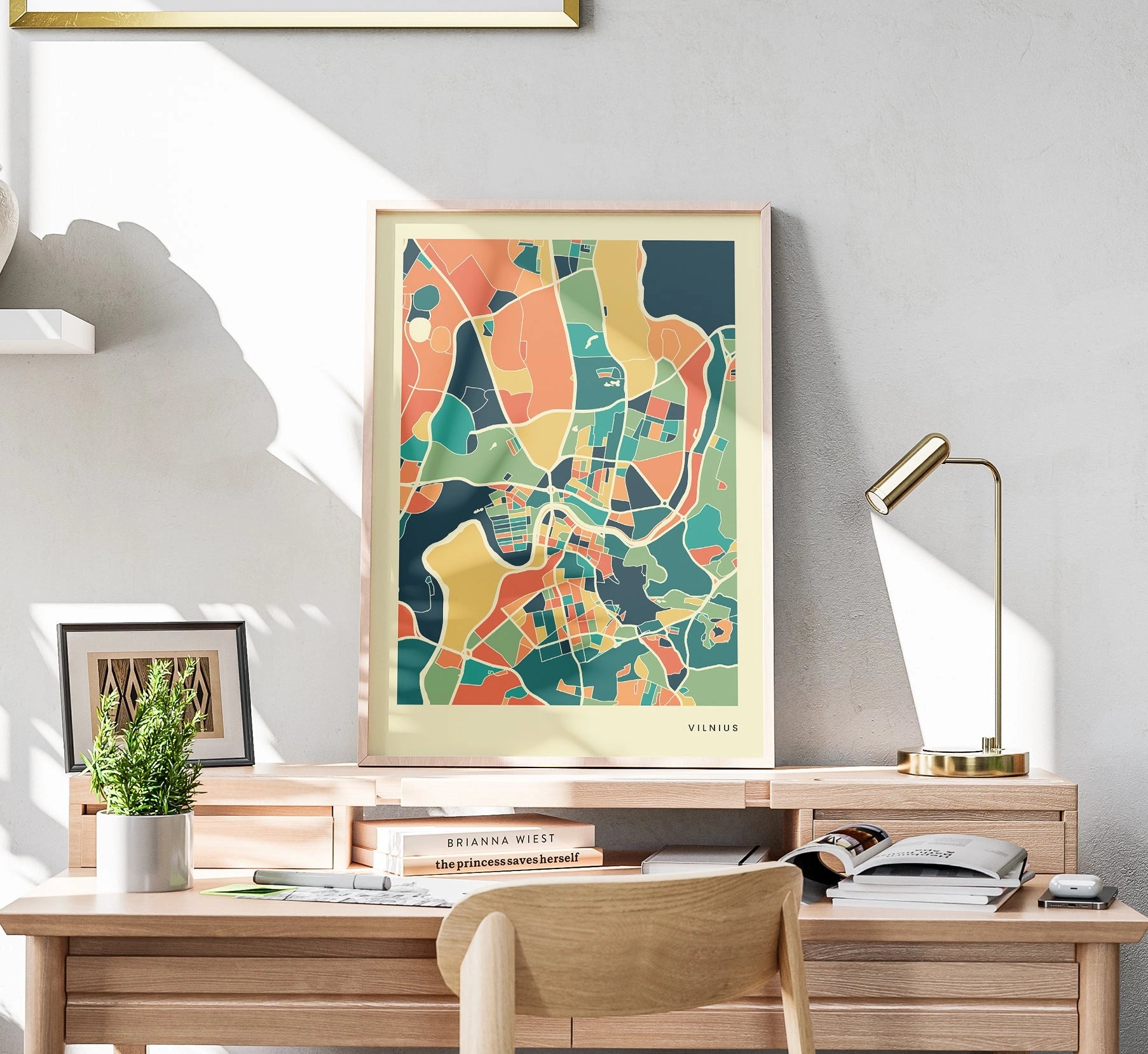 Vilnius Stadtkarte Poster – Polychroma Modern Art Print