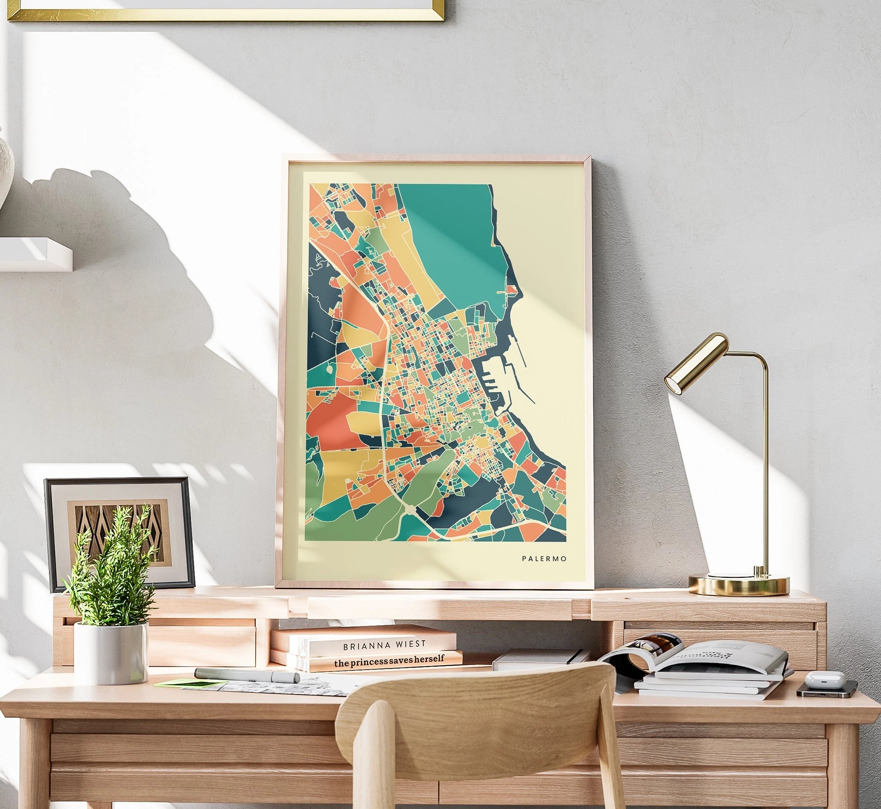 Palermo Stadtkarte Poster – Polychroma Modern Art Print