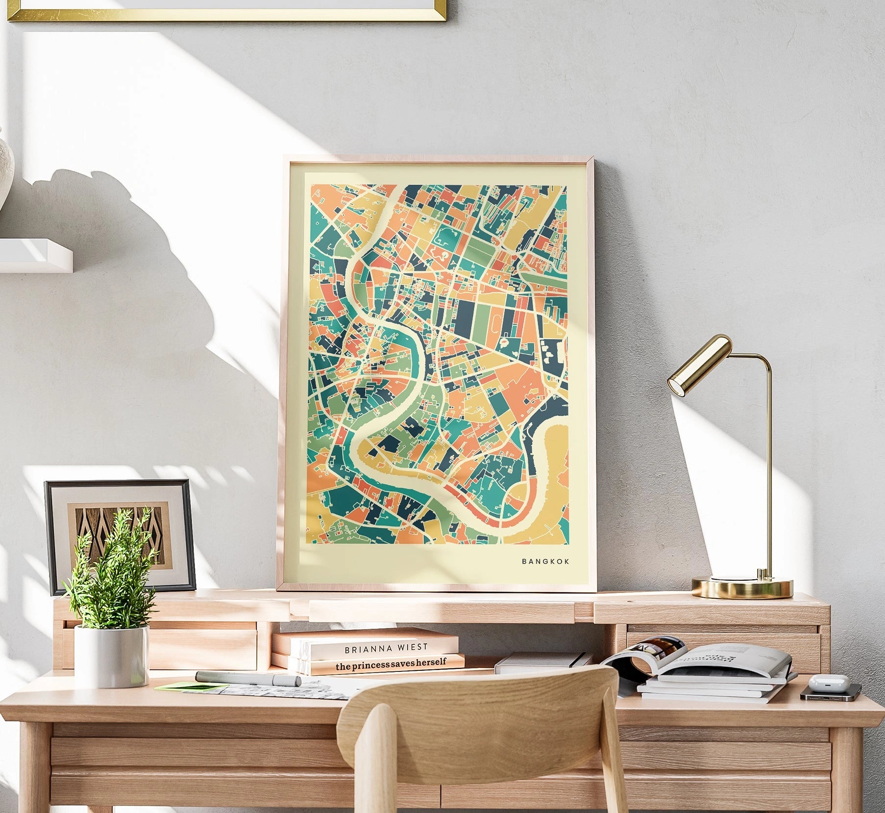 Bangkok Stadtkarte Poster – Polychroma Modern Art Print
