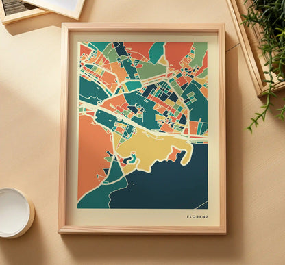 Florenz Stadtkarte Poster – Polychroma Modern Art Print