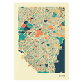 Athen Stadtkarte Poster – Polychroma Modern Art Print