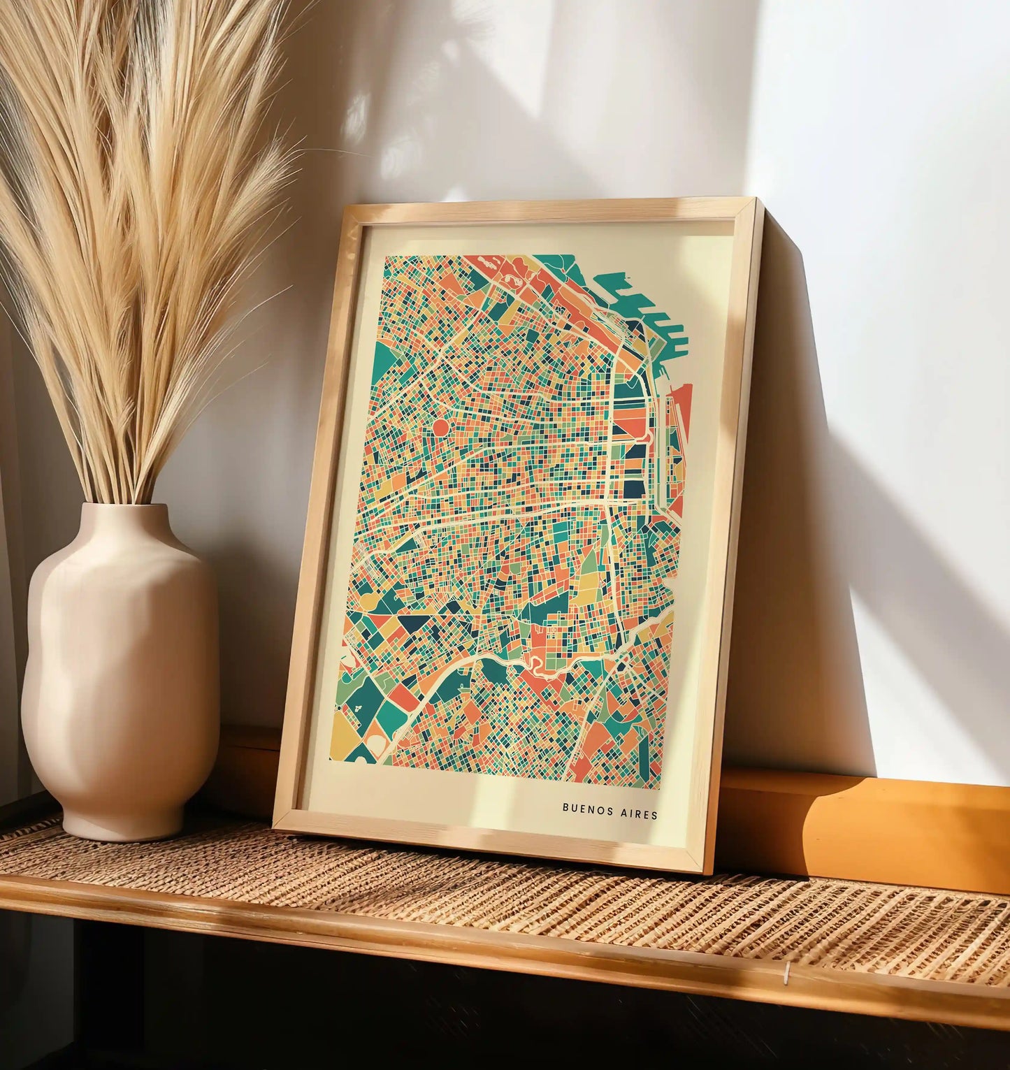 Buenos Aires Stadtkarte Poster – Polychroma Modern Art Print