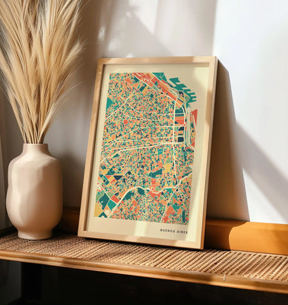 Buenos Aires Stadtkarte Poster – Polychroma Modern Art Print
