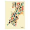 Mumbai Stadtkarte Poster – Polychroma Modern Art Print