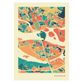 Stockholm Stadtkarte Poster – Polychroma Modern Art Print
