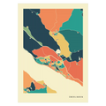 Überlingen Stadtkarte Poster – Polychroma Modern Art Print