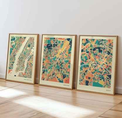 München Stadtkarte Poster – Polychroma Modern Art Print