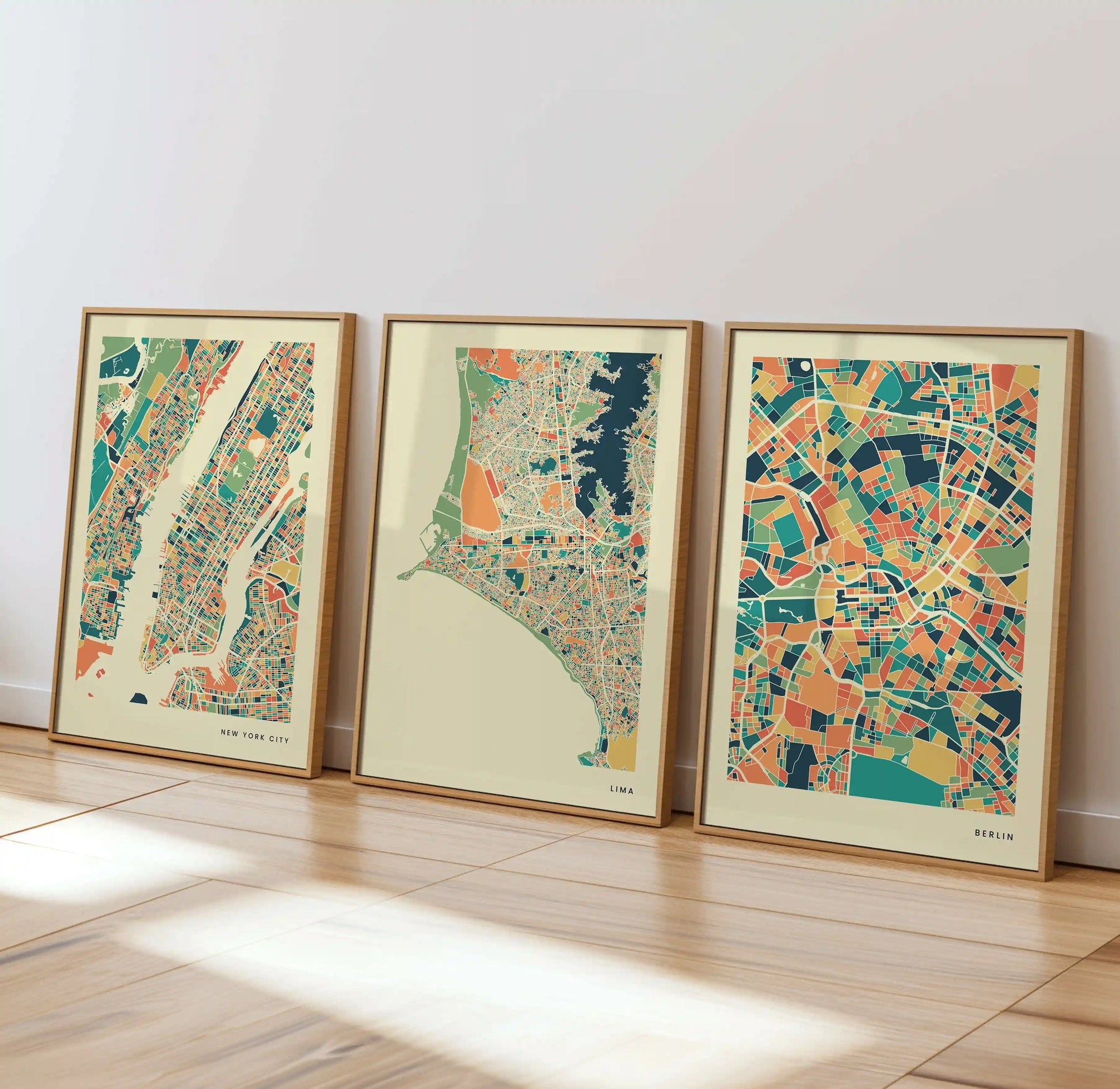 Lima Stadtkarte Poster – Polychroma Modern Art Print