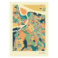 Belgrade Stadtkarte Poster – Polychroma Modern Art Print