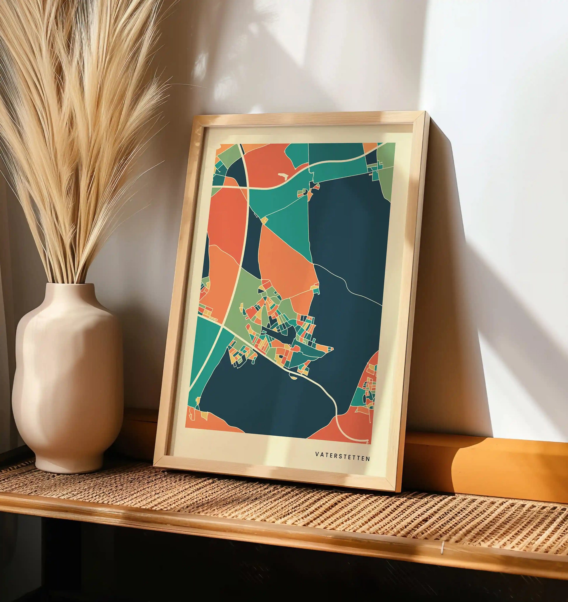 Vaterstetten Stadtkarte Poster – Polychroma Modern Art Print