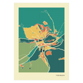Tübingen Stadtkarte Poster – Polychroma Modern Art Print