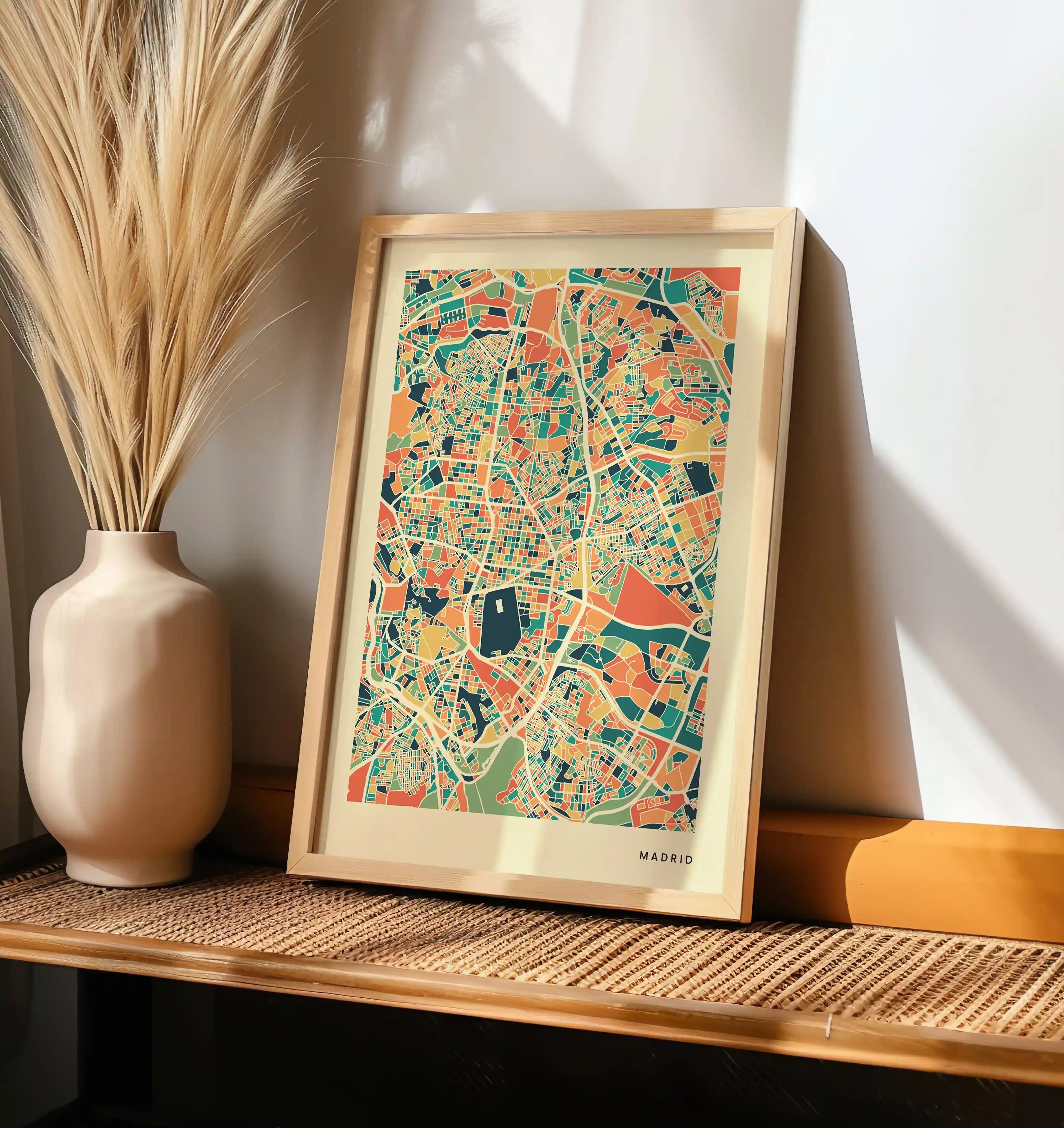Madrid Stadtkarte Poster – Polychroma Modern Art Print